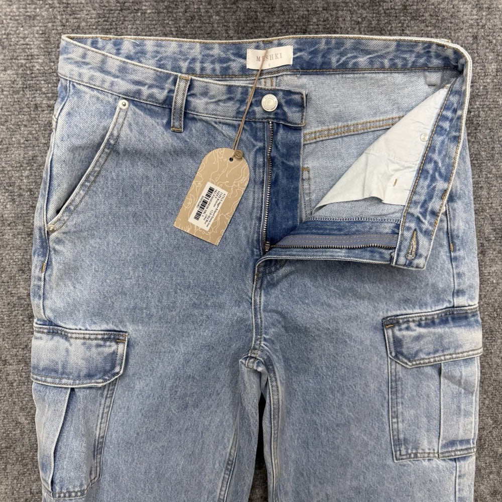 Meshki Jagger Relaxed Denim Cargo wide leg Jeans Women's size Small 30x31 - Picture 5 of 15